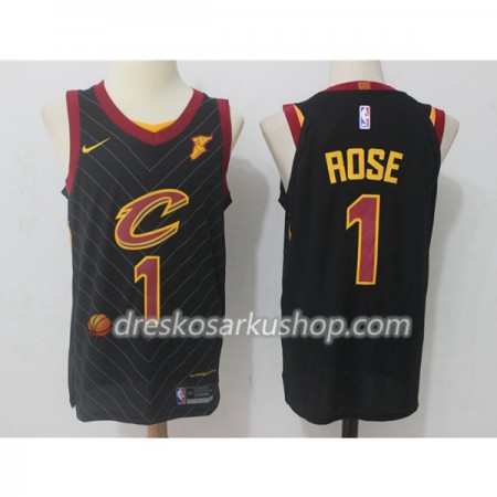 Muški NBA Dres Cleveland Cavaliers Derrick Rose 1 Nike 2017-18 Crna Swingman